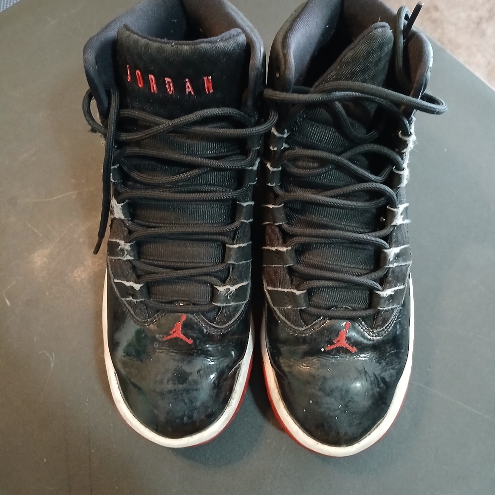 Red & Black Max Aura Jordan's